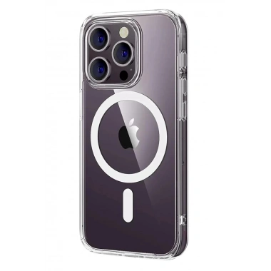 Mey İthalat®   iPhone 14 Pro Max Combo Sert Şeffaf Magsafe Kapak - Şeffaf