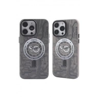 Mey İthalat® iPhone 14 Pro Max Kılıf Apollo Magneticsafe Desenli Kapak - Apollo Siyah - 1