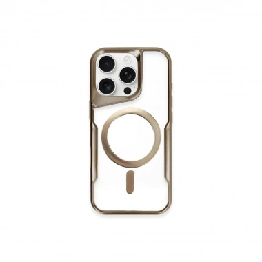 Mey İthalat®  iPhone 14 Pro Max Kılıf Boyi Magsafe Silikon Kapak - Kahverengi