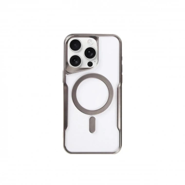 Mey İthalat®  iPhone 14 Pro Max Kılıf Boyi Magsafe Silikon Kapak - Titan Gri