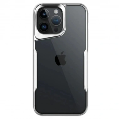 Mey İthalat®  iPhone 14 Pro Max Kılıf Boyi Silikon Kapak - Gümüş