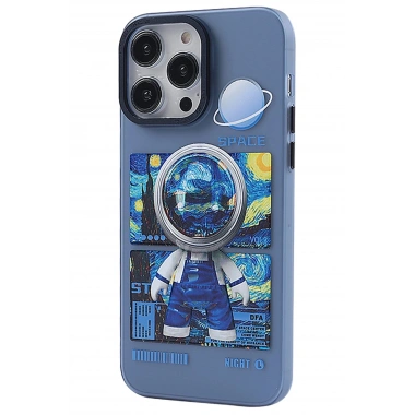 Mey İthalat® iPhone 14 Pro Max Kılıf Desenli Kapak - Mavi - 1