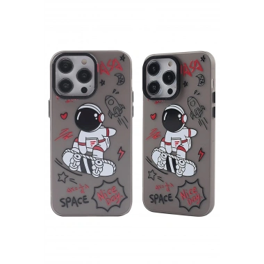 Mey İthalat® iPhone 14 Pro Max Kılıf Desenli Kapak - Siyah - 1