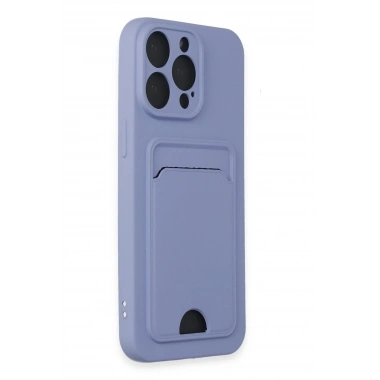 Mey İthalat®  iPhone 14 Pro Max Kılıf Kelvin Kartvizitli Silikon - Lila
