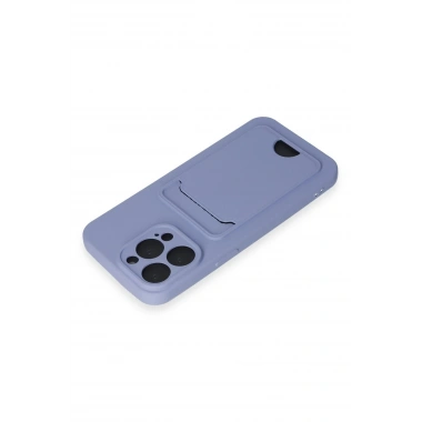 Mey İthalat®  iPhone 14 Pro Max Kılıf Kelvin Kartvizitli Silikon - Lila