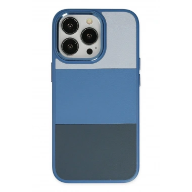 Mey İthalat® iPhone 14 Pro Max Kılıf King Kapak - Açık Mavi-Lacivert