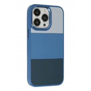 Mey İthalat® iPhone 14 Pro Max Kılıf King Kapak - Açık Mavi-Lacivert