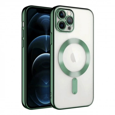 Mey İthalat®  iPhone 14 Pro Max Kılıf Kross Magneticsafe Kapak - Koyu Yeşil