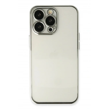Mey İthalat®  iPhone 14 Pro Max Kılıf  Lensli Silikon - Gümüş