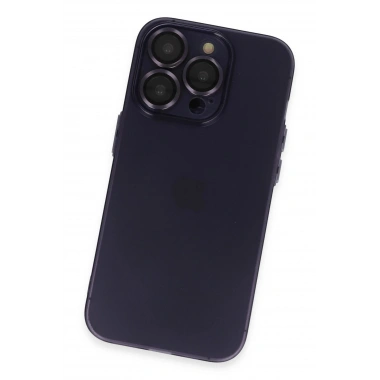 Mey İthalat® iPhone 14 Pro Max Kılıf Luko Lens Silikon - Derin Mor