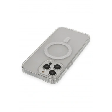 Mey İthalat® iPhone 14 Pro Max Kılıf Matte Şeffaf Magneticsafe - Şeffaf