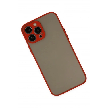 Mey İthalat®  iPhone 14 Pro Max Kılıf Montreal Silikon Kapak - Kırmızı