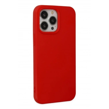Mey İthalat®  iPhone 14 Pro Max Kılıf Nano içi Kadife Silikon - Kırmızı