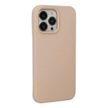 Mey İthalat®  iPhone 14 Pro Max Kılıf Nano içi Kadife Silikon - Pudra