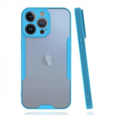 Mey İthalat®  iPhone 14 Pro Max Kılıf Platin Silikon - Mavi