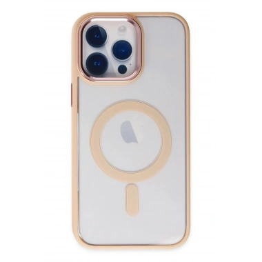 Mey İthalat® iPhone 14 Pro Max Kılıf Room Magneticsafe Silikon - Pudra