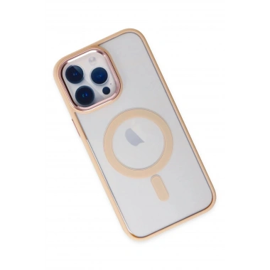 Mey İthalat® iPhone 14 Pro Max Kılıf Room Magneticsafe Silikon - Pudra
