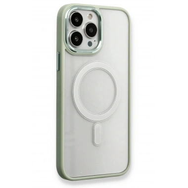 Mey İthalat® iPhone 14 Pro Max Kılıf Room Magneticsafe Silikon - Su Yeşili