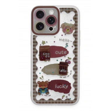 Mey İthalat® iPhone 14 Pro Max Kılıf Sweet Desenli Silikon Kapak - Şeffaf