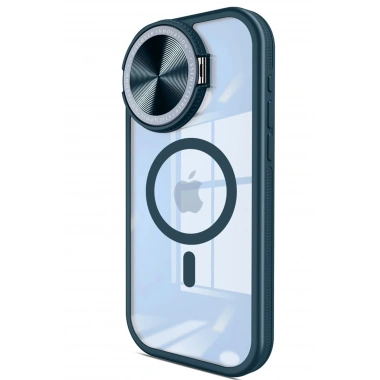 Mey İthalat® iPhone 14 Pro Max Kılıf Teleskop Lens Magsafe Silikon Kapak - Lacivert