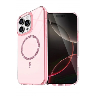 Mey İthalat® iPhone 14 Pro Max Live Diamond Magsafe Kapak - Pembe