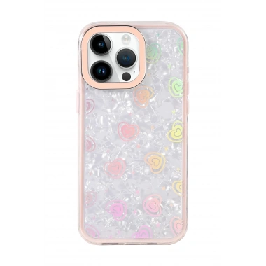 Mey İthalat® iPhone 14 Pro Max Lumi Desenli Kapak - Pembe