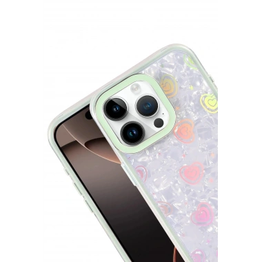 Mey İthalat® iPhone 14 Pro Max Lumi Desenli Kapak - Yeşil