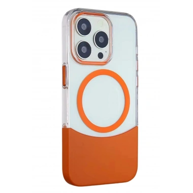 Mey İthalat®  iPhone 14 Pro Max PC Suit Magsafe Kapak - Turuncu