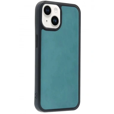 Mey İthalat®   iPhone 15 Kılıf Aras Deri Kapak - Açık Yeşil