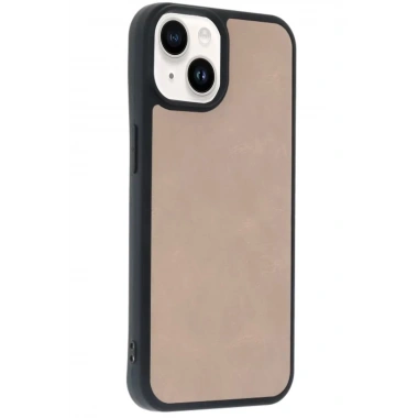 Mey İthalat®   iPhone 15 Kılıf Aras Deri Kapak - Pudra