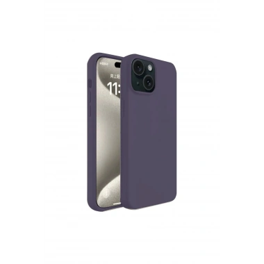 Mey İthalat®  iPhone 15 Kılıf First Silikon - Mürdüm