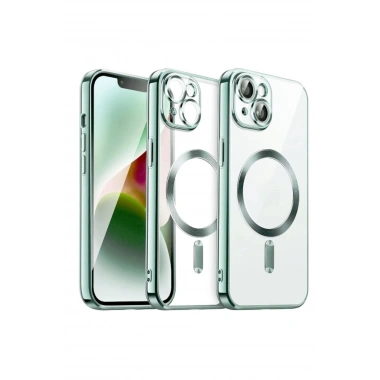 Mey İthalat®  iPhone 15 Kılıf Kross Magneticsafe Kapak - Koyu Yeşil