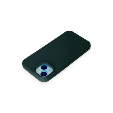 Mey İthalat®  iPhone 15 Kılıf Nano içi Kadife Silikon - Koyu Yeşil