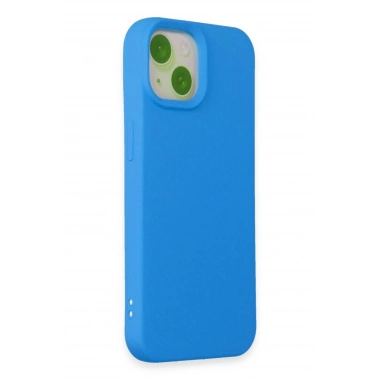 Mey İthalat®  iPhone 15 Kılıf Nano içi Kadife Silikon - Mavi