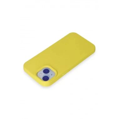Mey İthalat®   iPhone 15 Kılıf Nano içi Kadife Silikon - Sarı