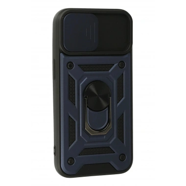 Mey İthalat®   iPhone 15 Kılıf Pars Lens Yüzüklü Silikon - Lacivert