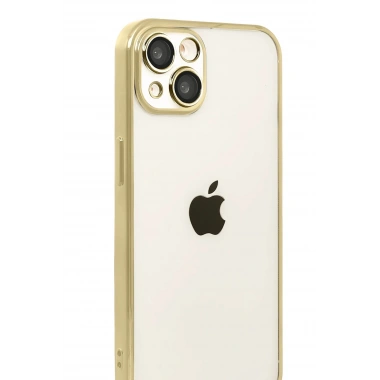 Mey İthalat®   iPhone 15  Lensli Silikon - Gold