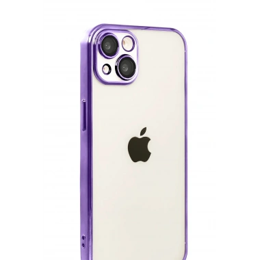 Mey İthalat®   iPhone 15  Lensli Silikon - Mor