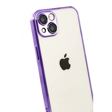 Mey İthalat®   iPhone 15  Lensli Silikon - Mor