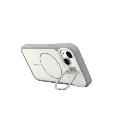 Mey İthalat®   iPhone 15 Pale Magsafe Standlı Kapak - Beyaz