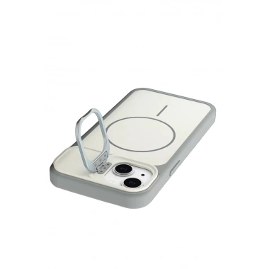 Mey İthalat®   iPhone 15 Pale Magsafe Standlı Kapak - Beyaz