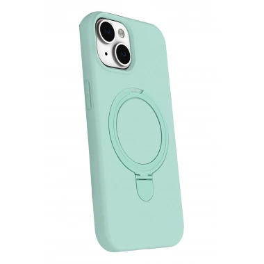 Mey İthalat®   iPhone 15 Plus Regal Magsafe Standlı Kapak - Su Yeşili