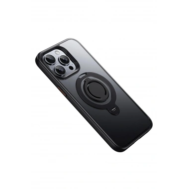 Mey İthalat®  iPhone 15 Pro Avatar 360 Dönen Magsafe Kapak - Siyah