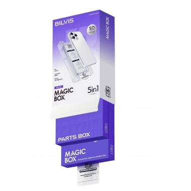 Mey İthalat®   iPhone 15 Pro Bilvis 5in1 3D Magic Cam Ekran Koruyucu - Siyah