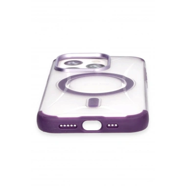 Mey İthalat®  iPhone 15 Pro Hilton Magsafe Kapak - Derin Mor