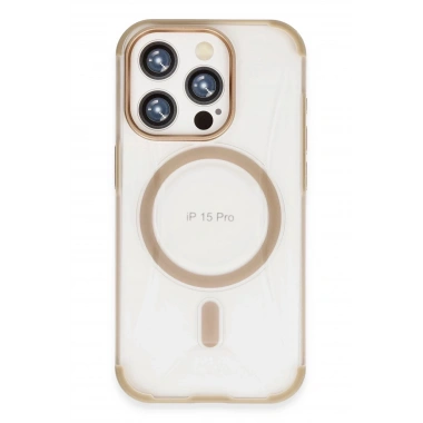 Mey İthalat®  iPhone 15 Pro Hilton Magsafe Kapak - Gold