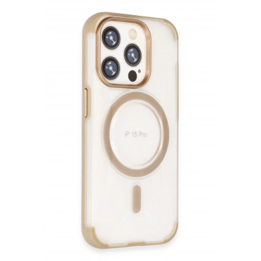 Mey İthalat®  iPhone 15 Pro Hilton Magsafe Kapak - Gold