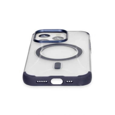 Mey İthalat®  iPhone 15 Pro Hilton Magsafe Kapak - Lacivert