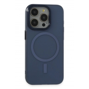 Mey İthalat® iPhone 15 Pro Kılıf Anka PC Magneticsafe Sert Metal Kapak - Lacivert