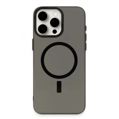 Mey İthalat® iPhone 15 Pro Kılıf Anka PC Magneticsafe Sert Metal Kapak - Siyah